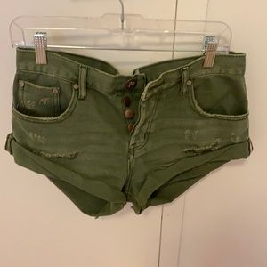 One teaspoon, green denim shorts, size 27